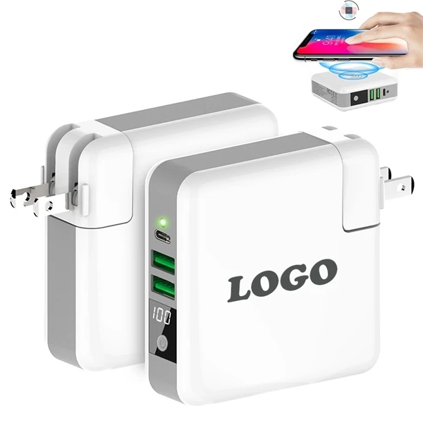 6700mAh Wireless Charging Power Bank with AC Plug: Portable Power and Convenience in One Device Fast Charging
