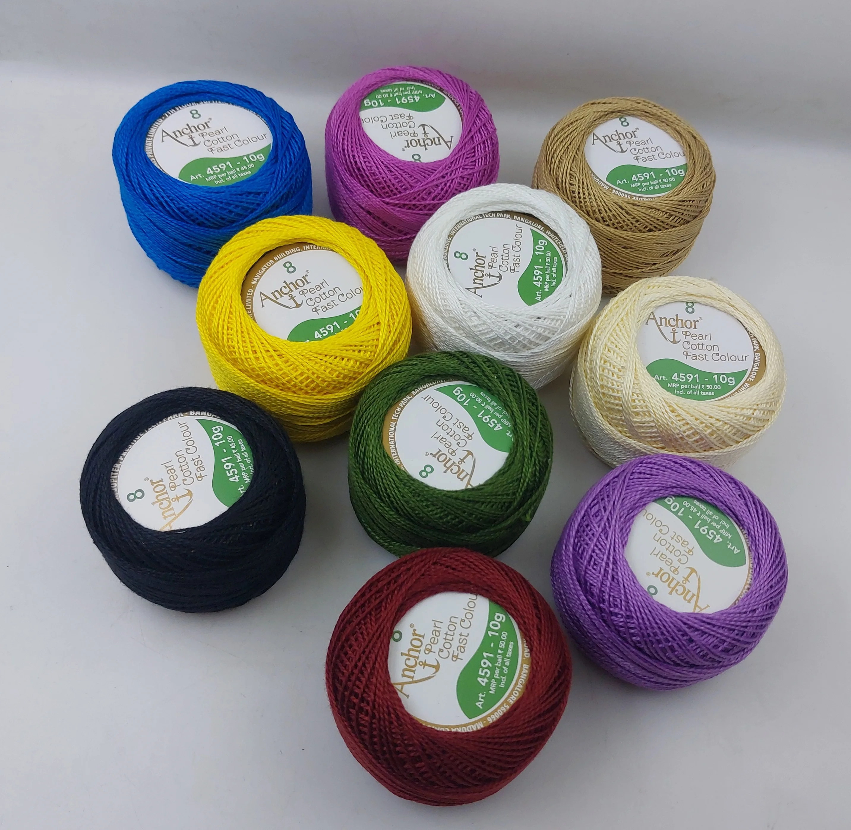 Crochet Cotton Thread for Knitting & Craft Making Premium Shaded Cotton Balls Size 8 Embroidery Thread Fast Color Assorted Pearl