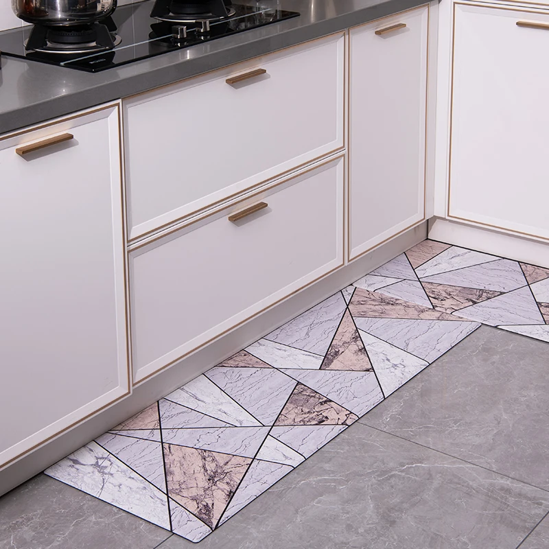 45*180cm   6mm thick UV Printing Rectangle Geometric Customized soft standing non-slip anti fatigue the floor kitchen mat