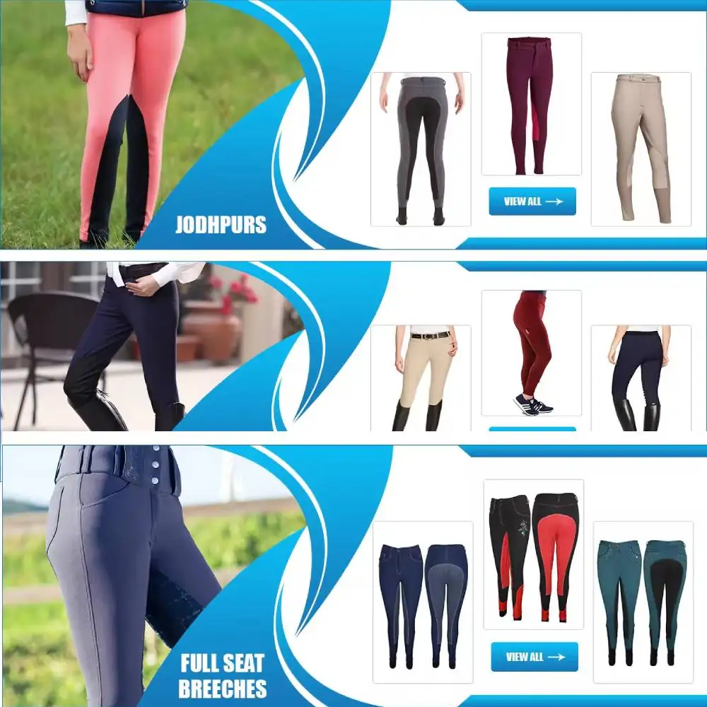 100% Cotton Equestrian Leggings Women Soft Light Horse Riding Tights Breeches Indian Exporter High Model Silicone Riding Tights