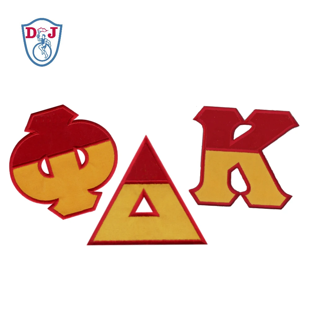 Настраиваемые Phi-Delta-Kappa греческие буквы патч набор вышитые бархатные аппликации железо на для женского общества