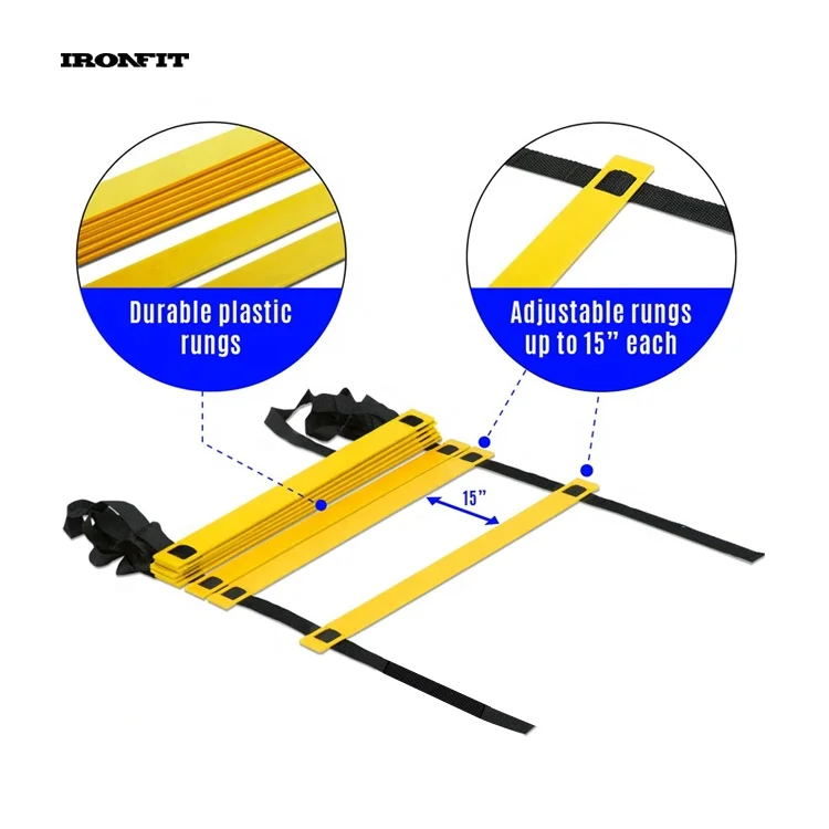 20ft 12 Rung Football Speed Training Equipment Agility Ladders With Carry Bag