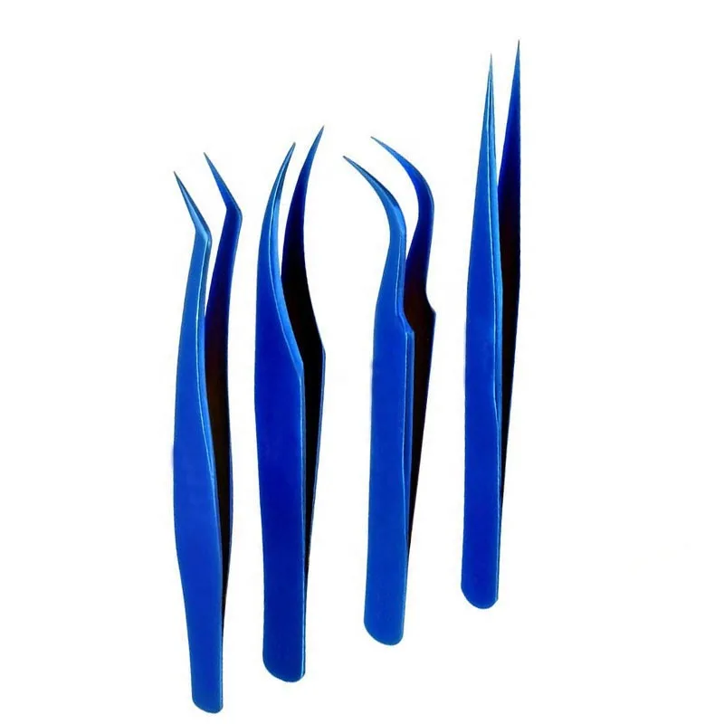 New Eyelash Extension Tweezers Colored Stainless Steel Straight Bend Tweezers Professional Makeup Tool