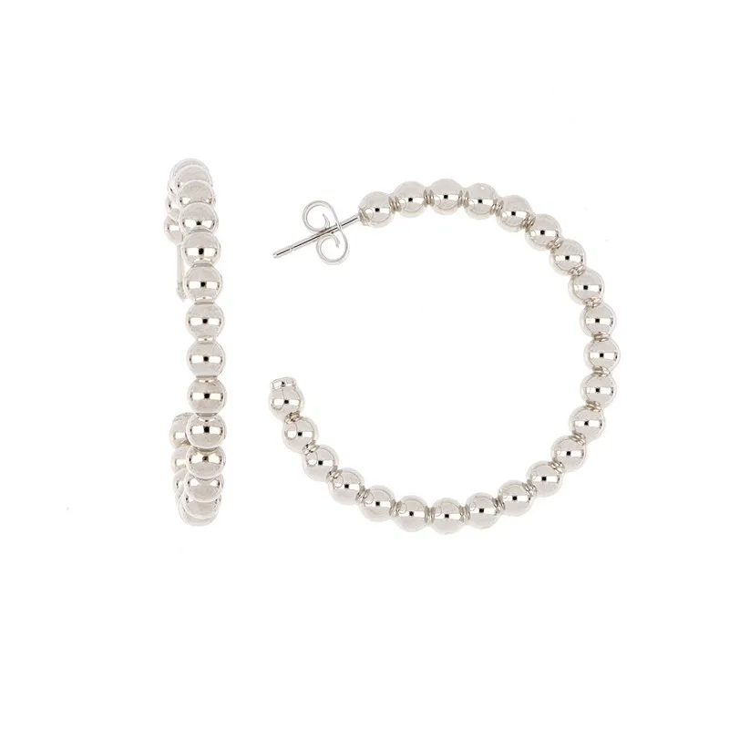 PREMIUM QUALITY TRENDY MADE IN ITALY GLAMOUROUS HOOP EARRINGS FINEST RANK INTERIOR DIAMETER MMS 30 WOMEN JEWELS