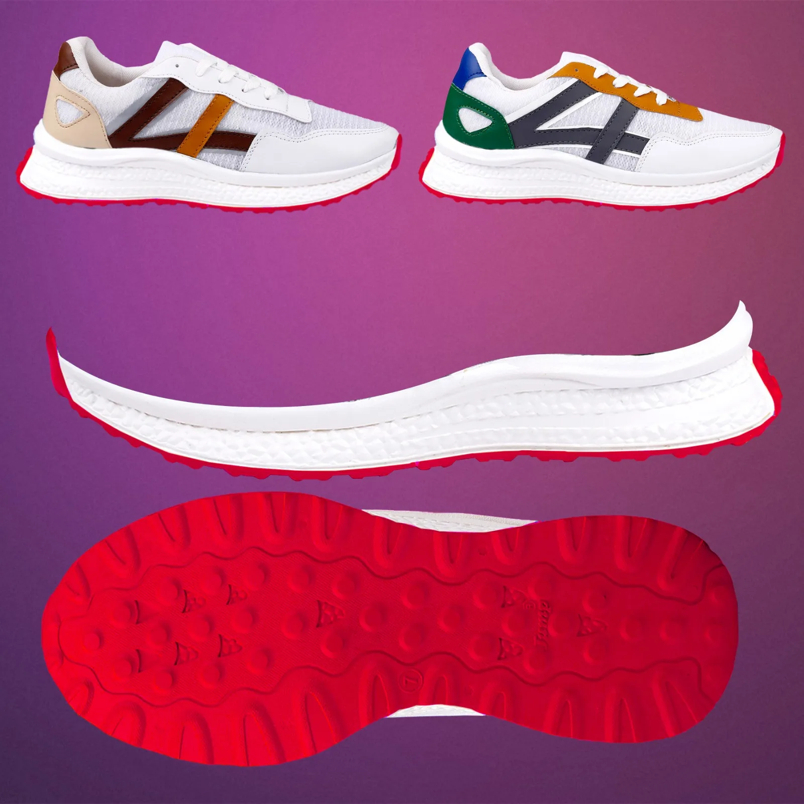 Classic Sports & Casual Shoe Soles - Customizable Double-Color, Low MOQ Available