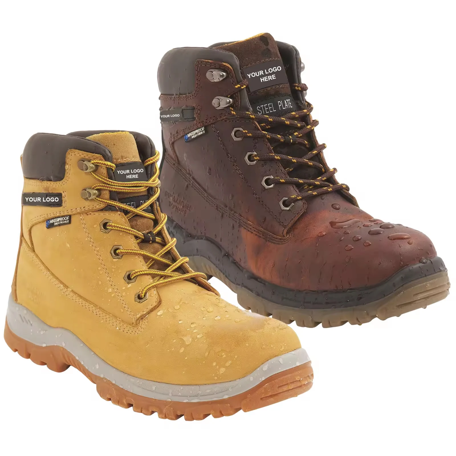 Mens Titanium Leather S3 WR Safety Steel Toe Lace Up Boots Sizes 6 to 12 Mens Titanium S3 WR Leather Safety Boots
