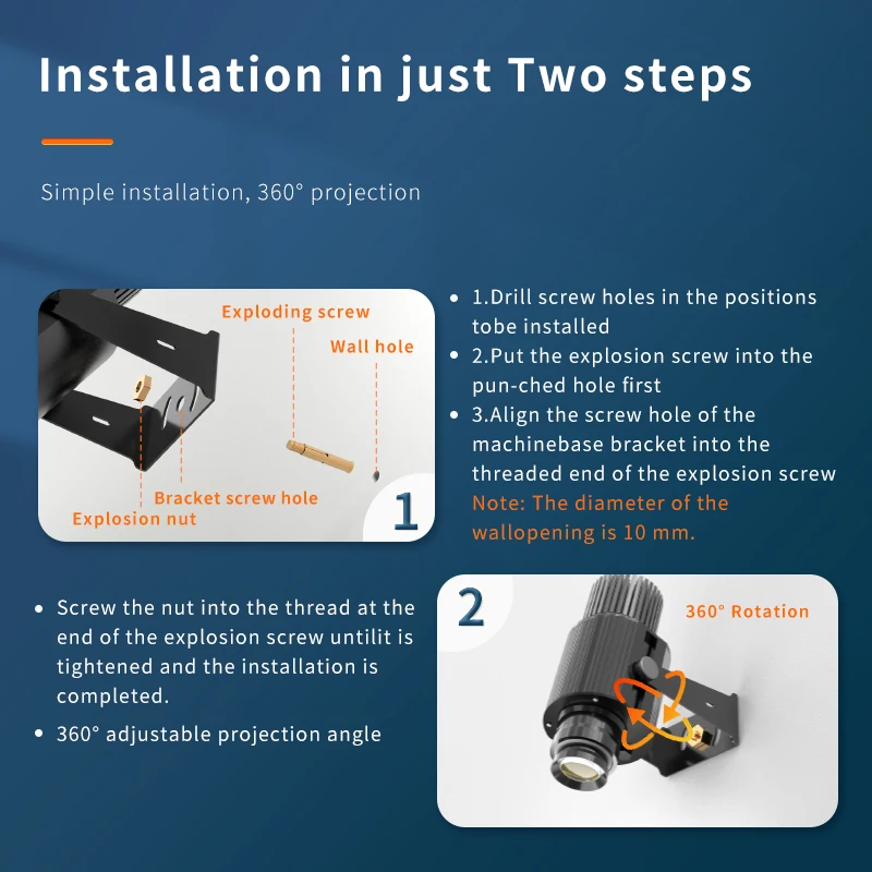 Yufan outdoor ip67 waterproof advertising light  custom logo 80w led wedding floor projection 100w door shop gobo projector