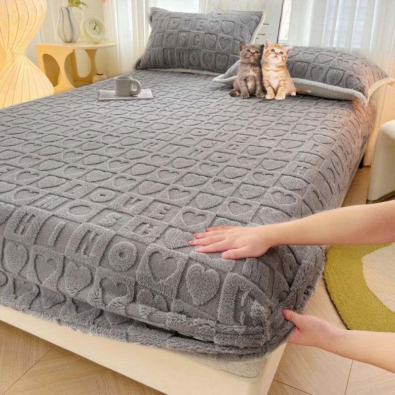 Заводская оптовая продажа утолщенных вельветовых приталенных простыней-наматрасников-матрасных защитных чехлов.