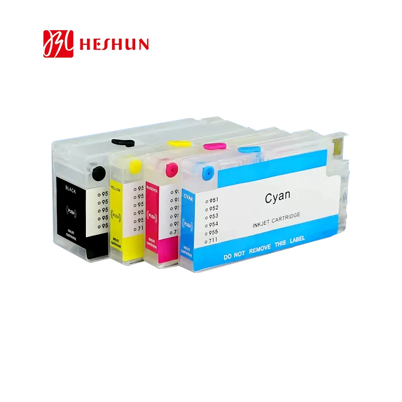 HESHUN 952XL/953XL/954XL/955XL с дуговым чипом многоразовый картридж для HP 953 954 955 952 XL чернильный