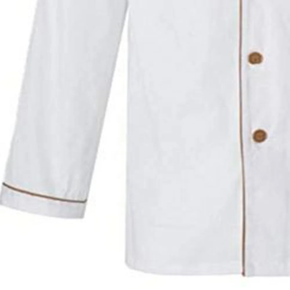 Cheap uniform chef coat with pocket Custom restaurant hotel 50% cotton men and women fitted kitchen jacket
