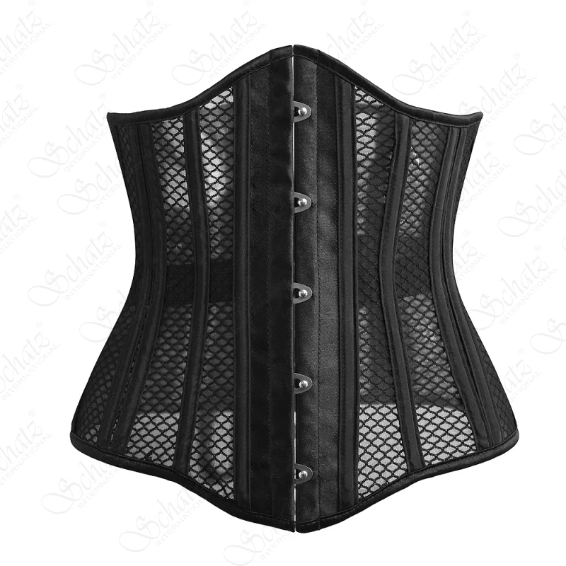 26 Steel Bones Body Shaper Satin and Spandex Girdle Firm Control Waist Trainer Corset with Cleavage Tops Slimming Corset Top