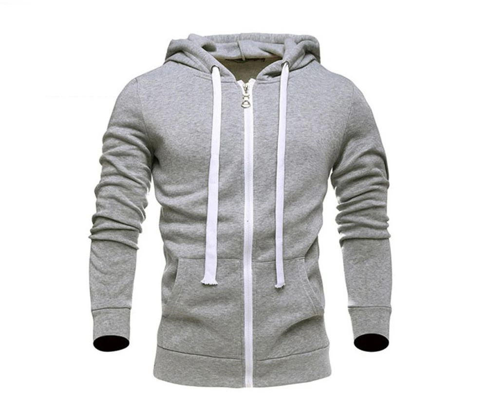 Best Style Zip Up Hoodies Wholesale Custom Plus Size Total Zip Hoodie Oversized Solid Color Men Blank Full Zip Hoodie