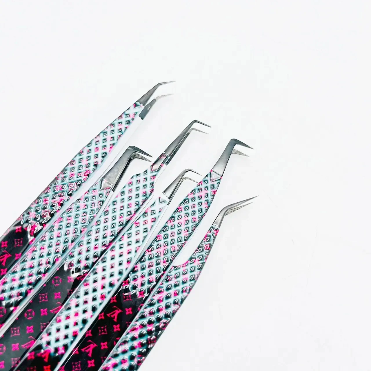 Eyelash Tweezers Eyelash Extension Volume Lash Tweezers Fiber Tip Eyelash Tweezers In Stainless Steel