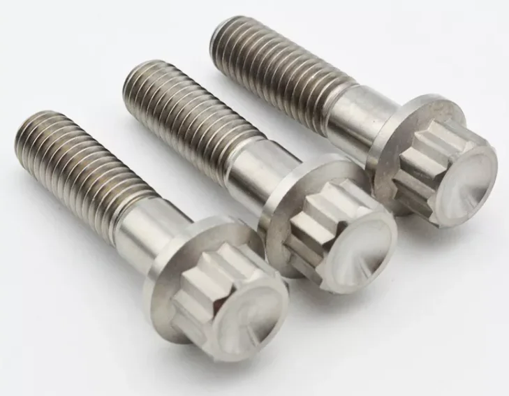Split Rim Bolts Titanium 12 Point Flange Head Split Rim Bolt GR5 M7 M8 Titanium for BBS Bihexagon Flange Inch,metric Newfuture