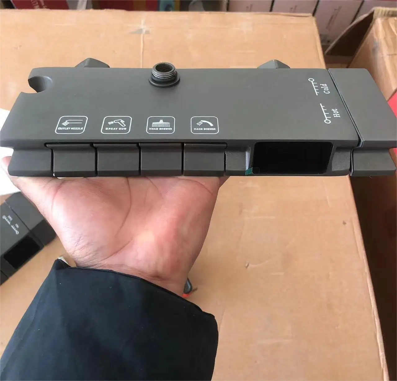 Wholesale Wall Mounted Hot & Cold Mixer Faucet Rain 4 Functions Digital Display Bathroom Shower Sets