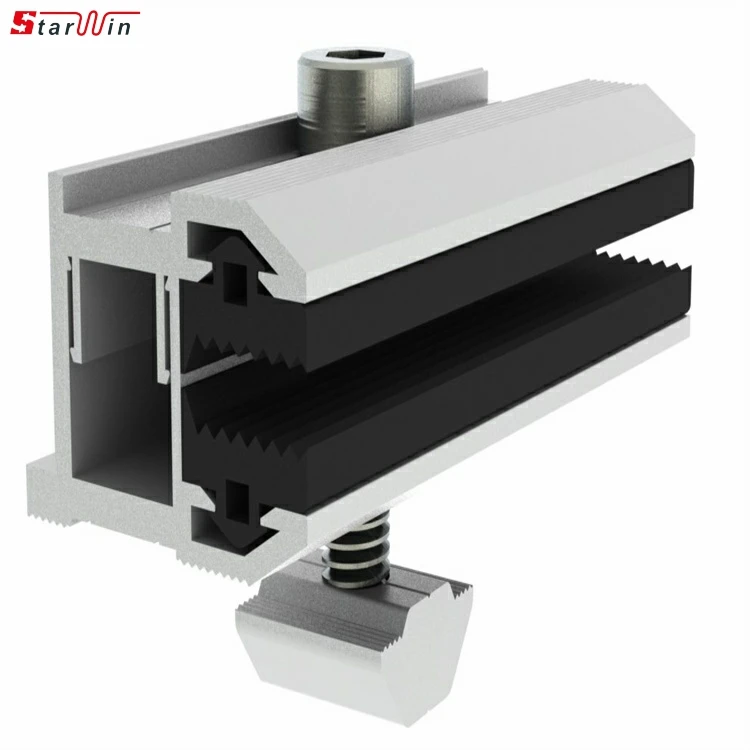 Индивидуальный Быстрый рельсовый механизм для крыши, алюминиевые зажимы для задней панели солнечных батарей