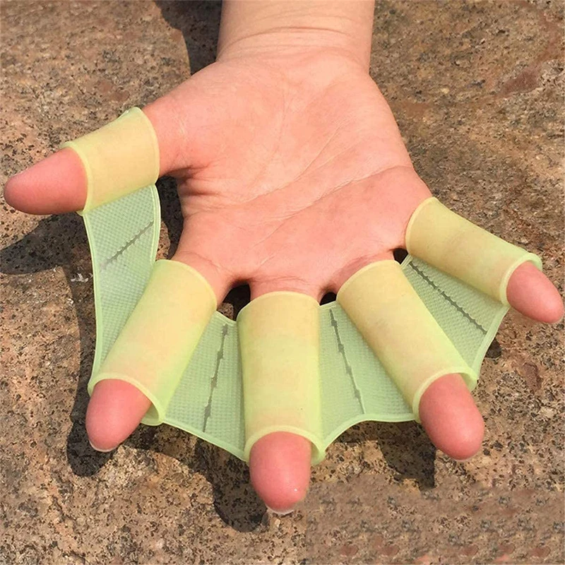 Teenagers Frog Type Silicone  Swimming Hand paddles Flippers Finger Webbed Gloves Hand Paddles For Swim Training