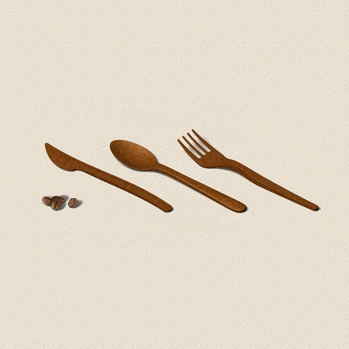 Tableware Cutlery Set (Knife Fork Spoon) From Biodegradable Coffee Grounds AirX Camping Utensils