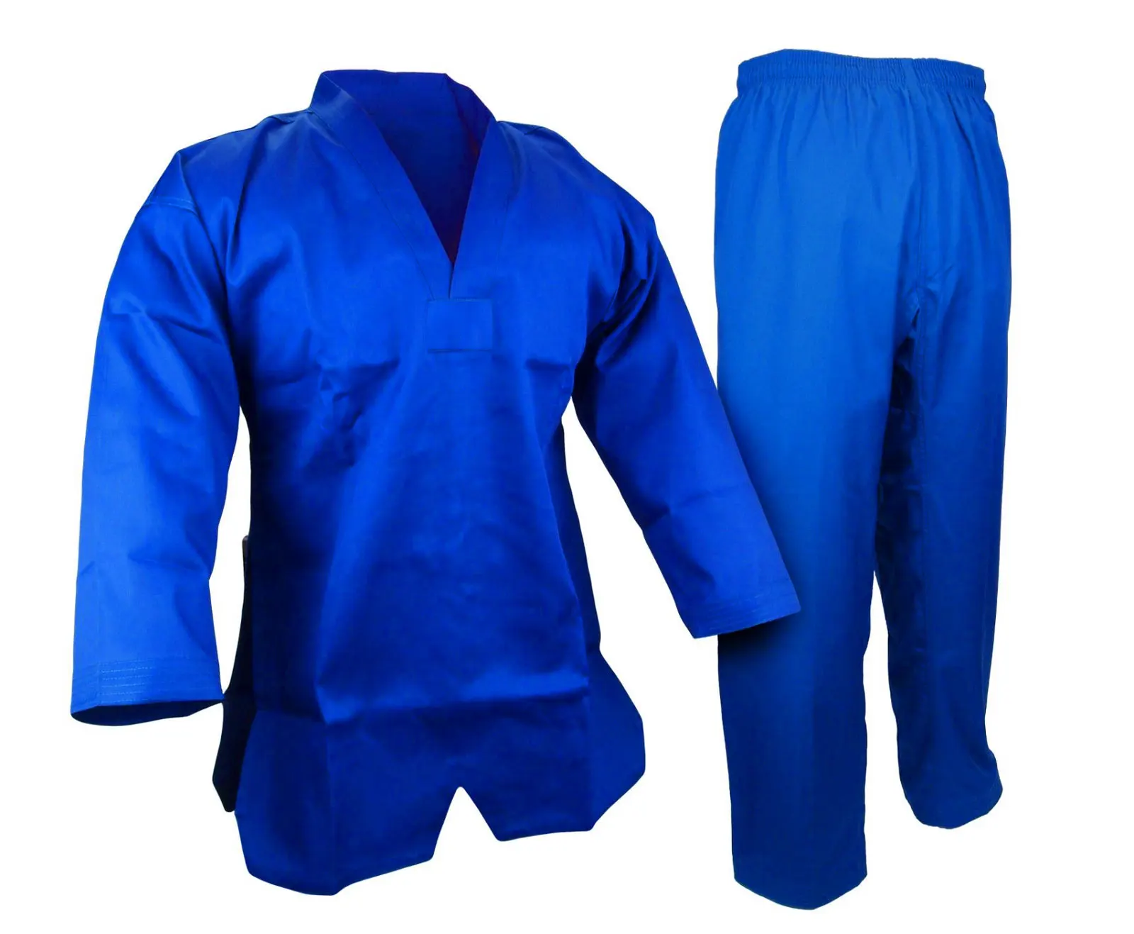 Custom Best Logo Embroidery Light Weight  Ribbed  Blue DoBok Taekwondo Uniforms  For Kids Women Men