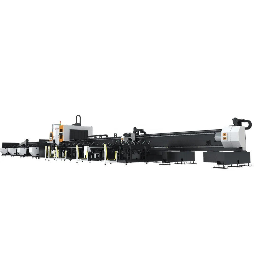Golden Laser 6000W-8000W Heavy Duty Laser Cutting Machine with Automatic Feeding for Fiber Tube Cutting