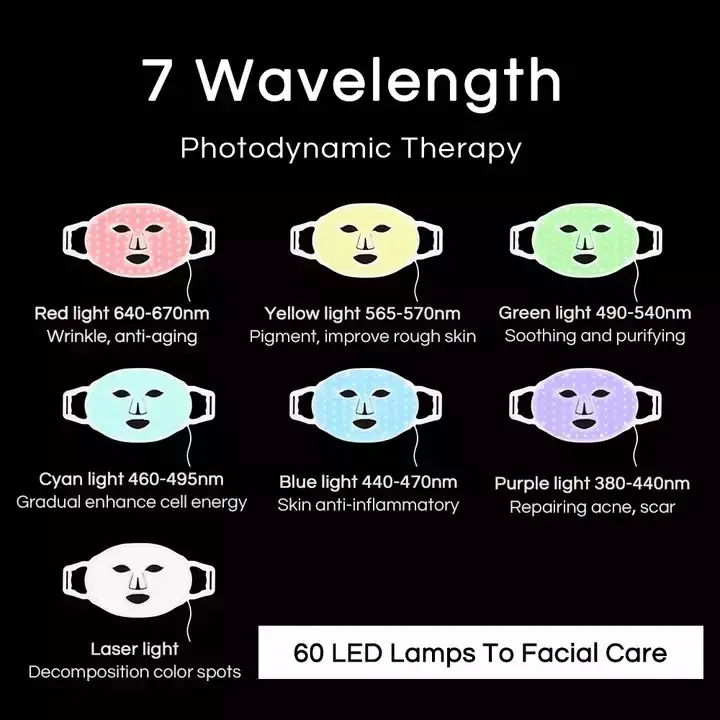 Photon Light Therapy Led 7 Color Face Mask Beauty Salon SPA Facial Equipment Facial Skin Care Machine