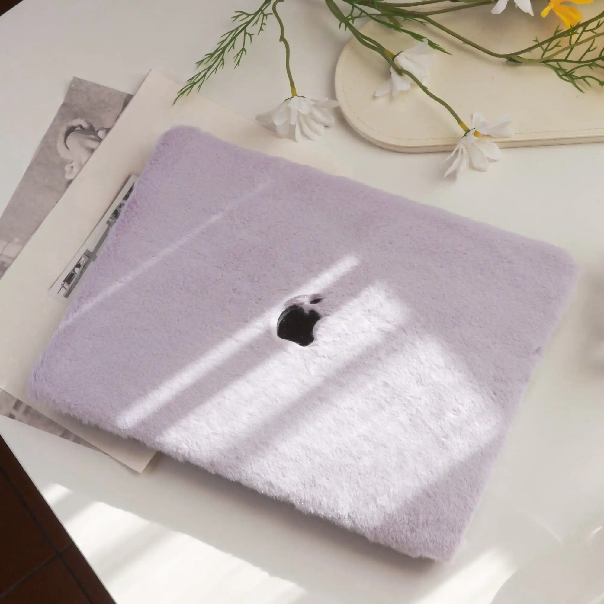 Lavender Rabbit Plush  Case MAC Pro 13 M1 MAC pro 14 inch 15 16 Touch Bar Retina Air 13.6 M3 inch Laptop Hard Mac case