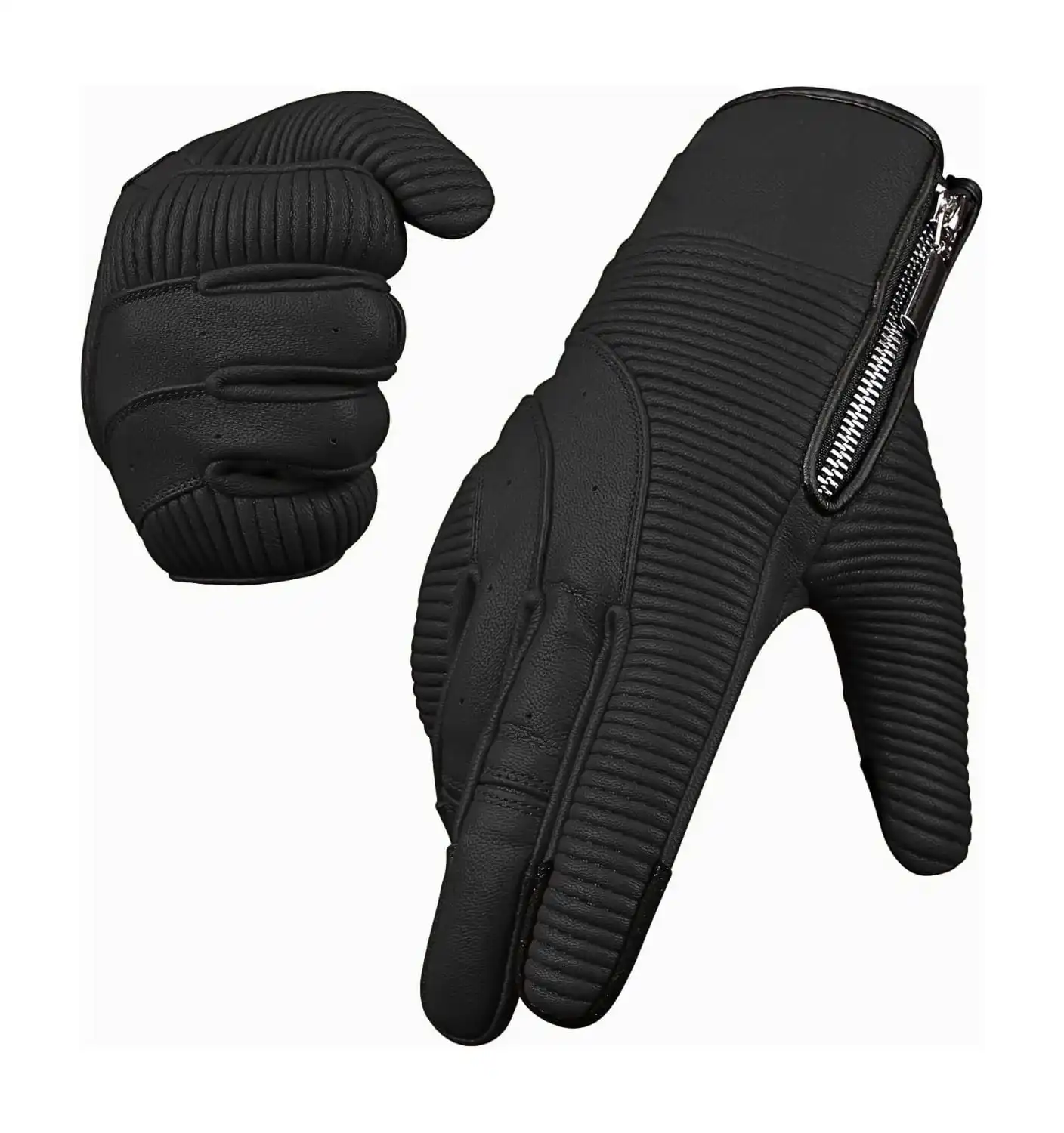Custom Made Premium Quality Cowhide Leather Full Finger Racing Motorbike Gloves for Men Biker Style Half Finger Cycling Sports