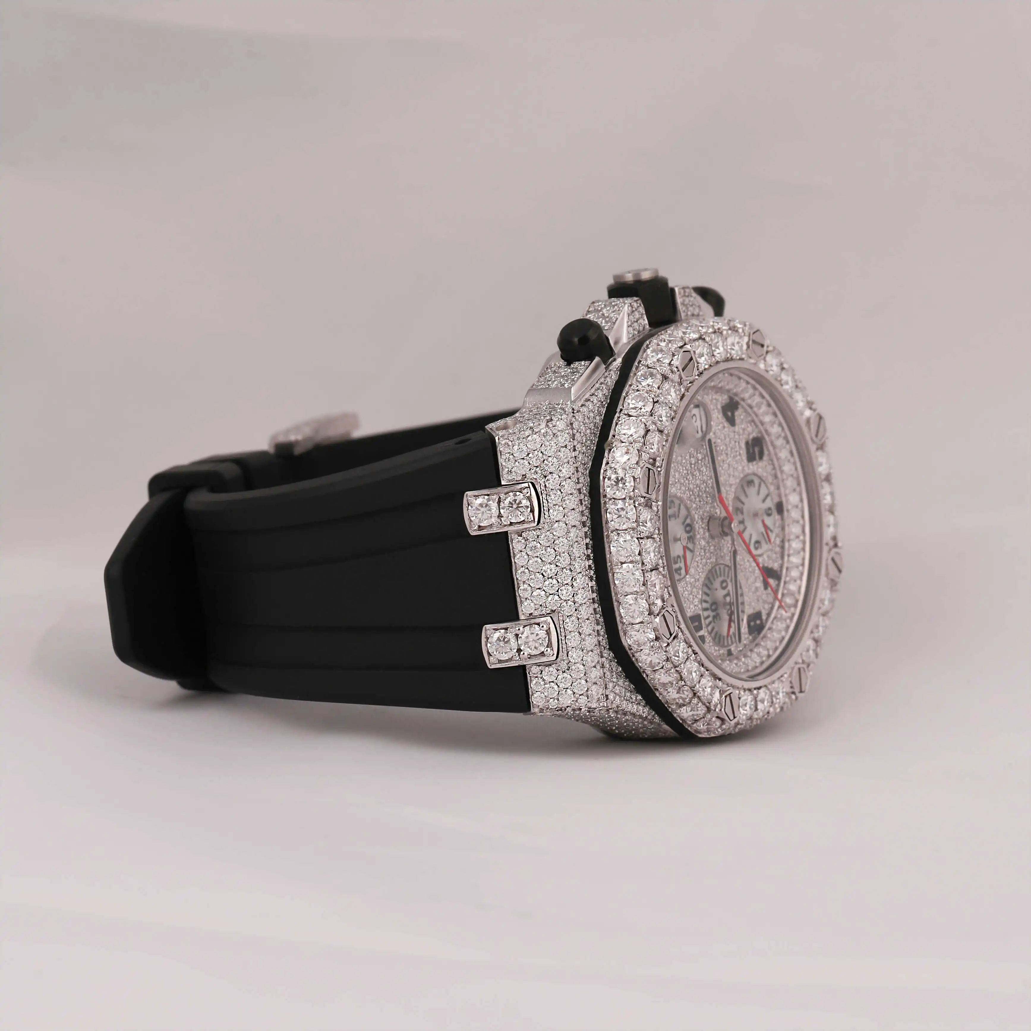 Customized Branded Iced Out High Quality Luxury Gold Silver Original Hip Hop Men Moissanite Diamond Wrist Watch