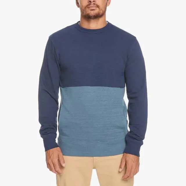 High Quality Fleece Custom Logo Pullover Cotton Sweatshirt Heavy Weight 400G Crewneck Sweatshirt Men Clothing Block Color 2023