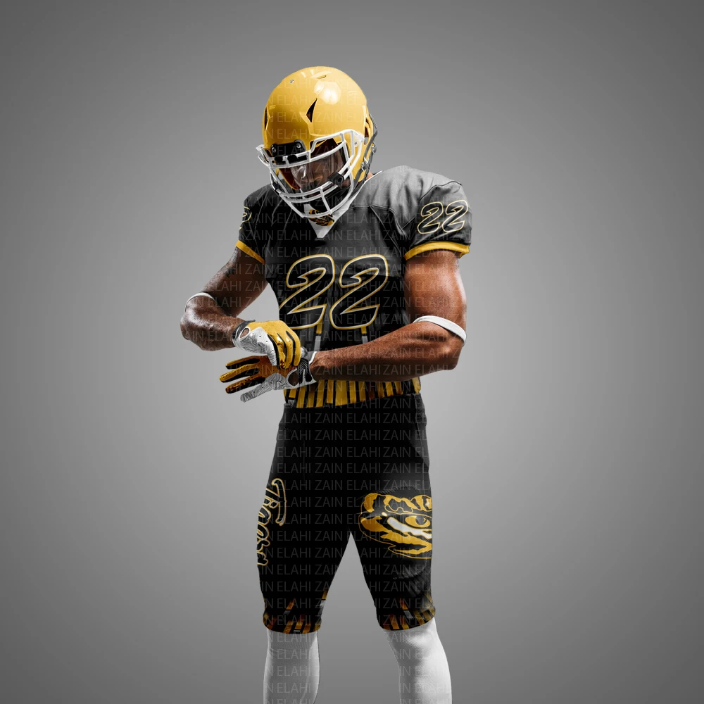 2022 Best Price Youth American Football Package OEM ODM Customized TEAM Uniform Boys Tops Number SUBLIMATION Printed Techniques