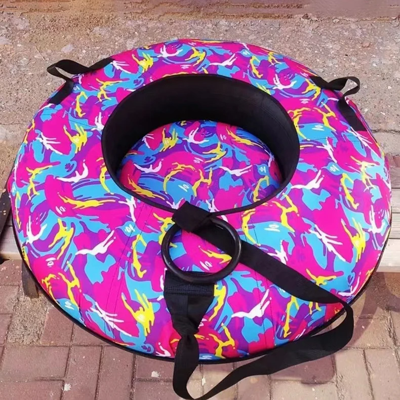 Kids Adult Ski Circle Inflatable Snow Sled Tubes for Sledding Heavy Duty Towable