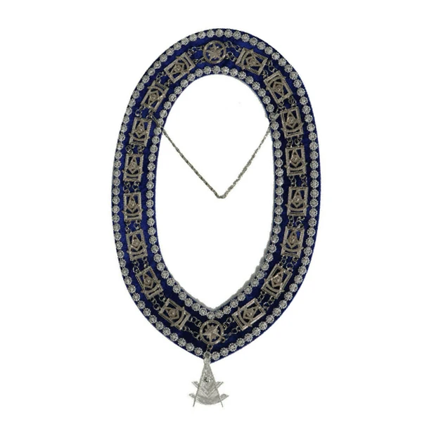 Masonic Regalia PAST MASTER Metal Chain Collar BLUE Backing High Quality Masonic Master Mason chain collar Masonic