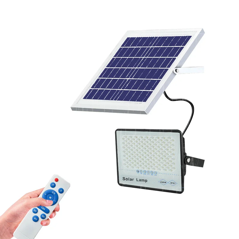High Brightness Remote Control Aluminum IP67 Waterproof Floodlight Outdoor 50W 100W 200W 300W LED Solar Flood Light