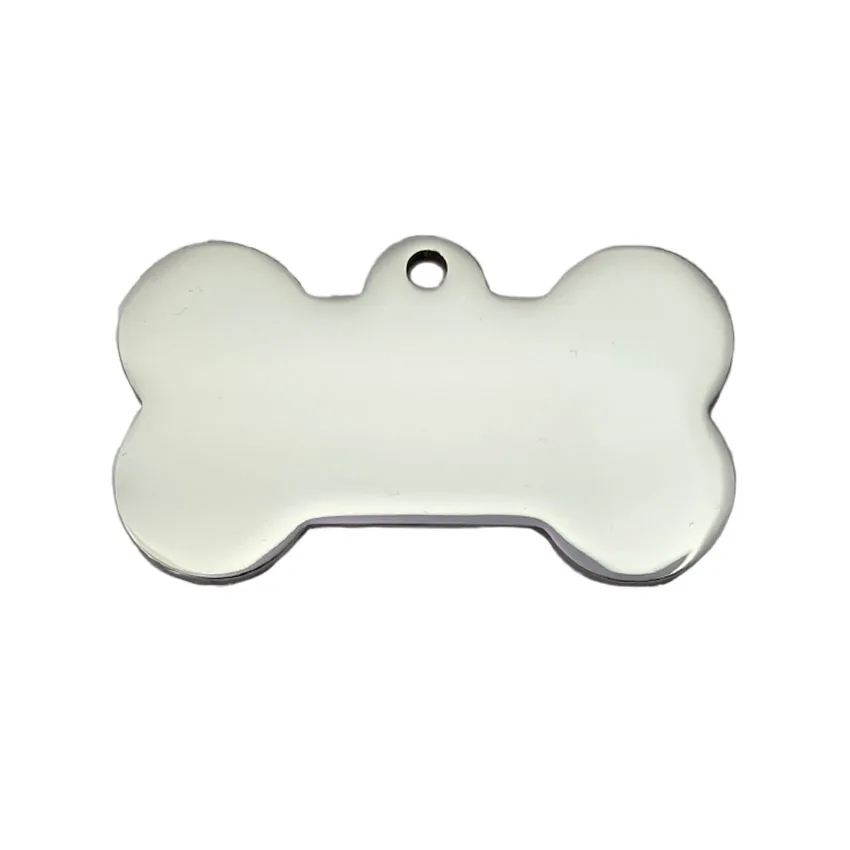 Laser pet id tags engraving name logo custom metal pet accessory