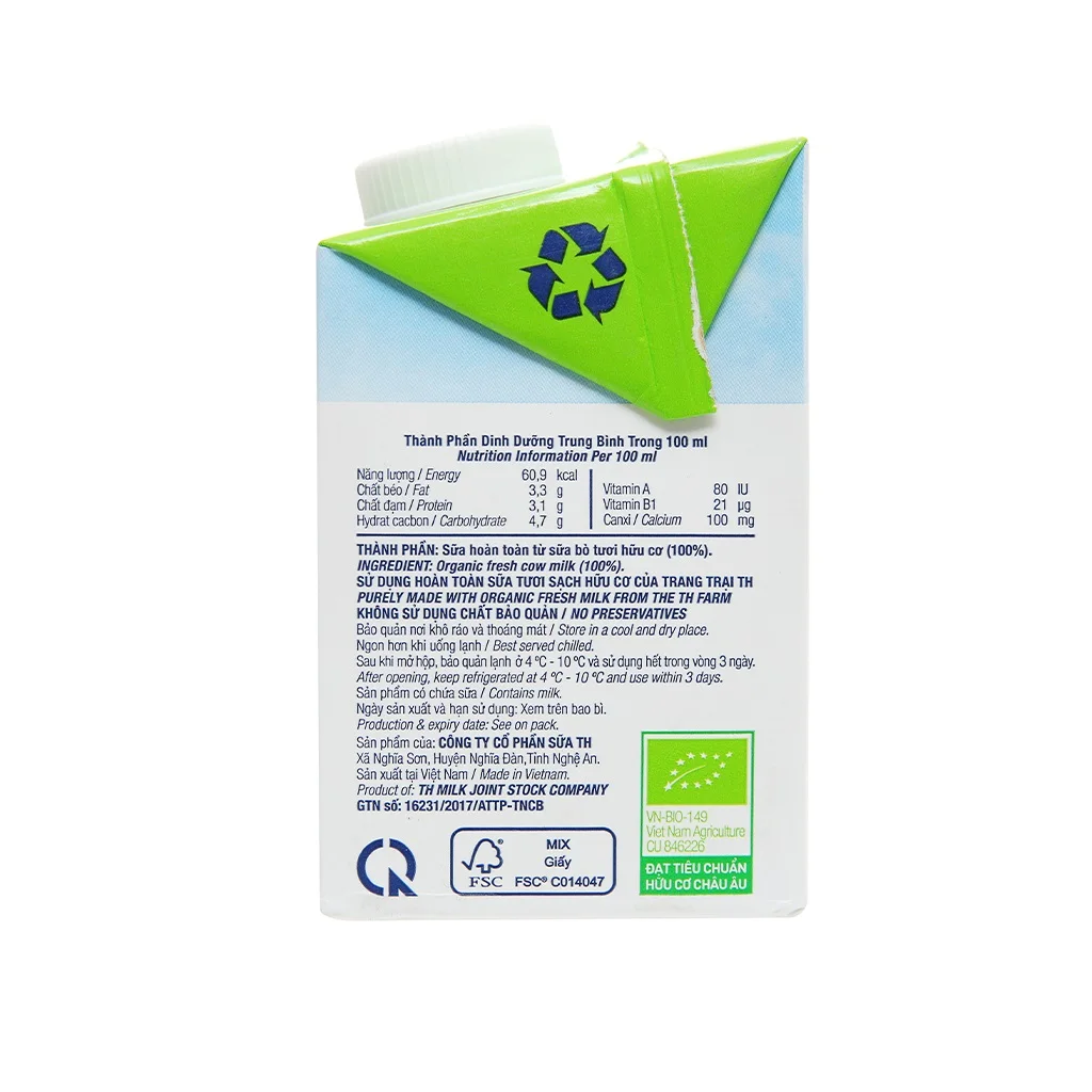 TH True Milk Organic 500ml Delicious Drinks Healthy Beverage Halal Certified Fresh Pure Organic Cow Milk Drink