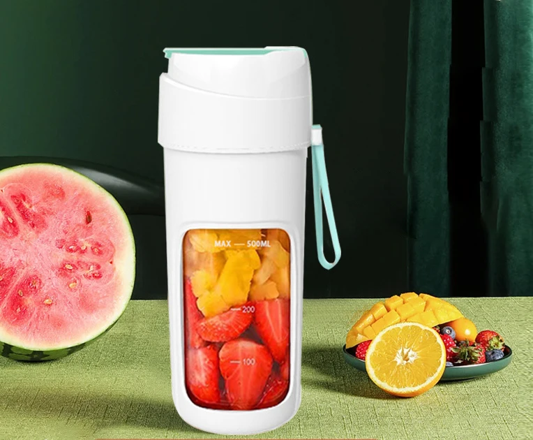 Mini 500ml Juice Maker Smoothie Blender 10 Blades Mini Household USB Rechargeable Portable Blender