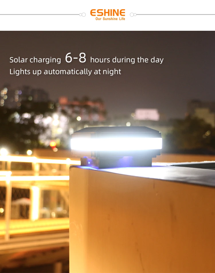 300 Lumen Solar Post Lights Outdoor Post Cap Light for Fence Deck or Patio Solar Powered Caps Warm White High Brightness