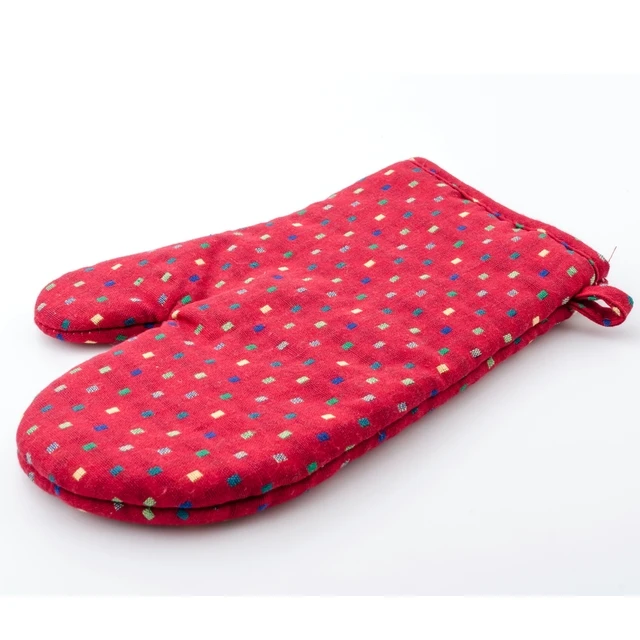 Red Color plain style 100% OEM high quality cotton oven mitten at affordable price in India