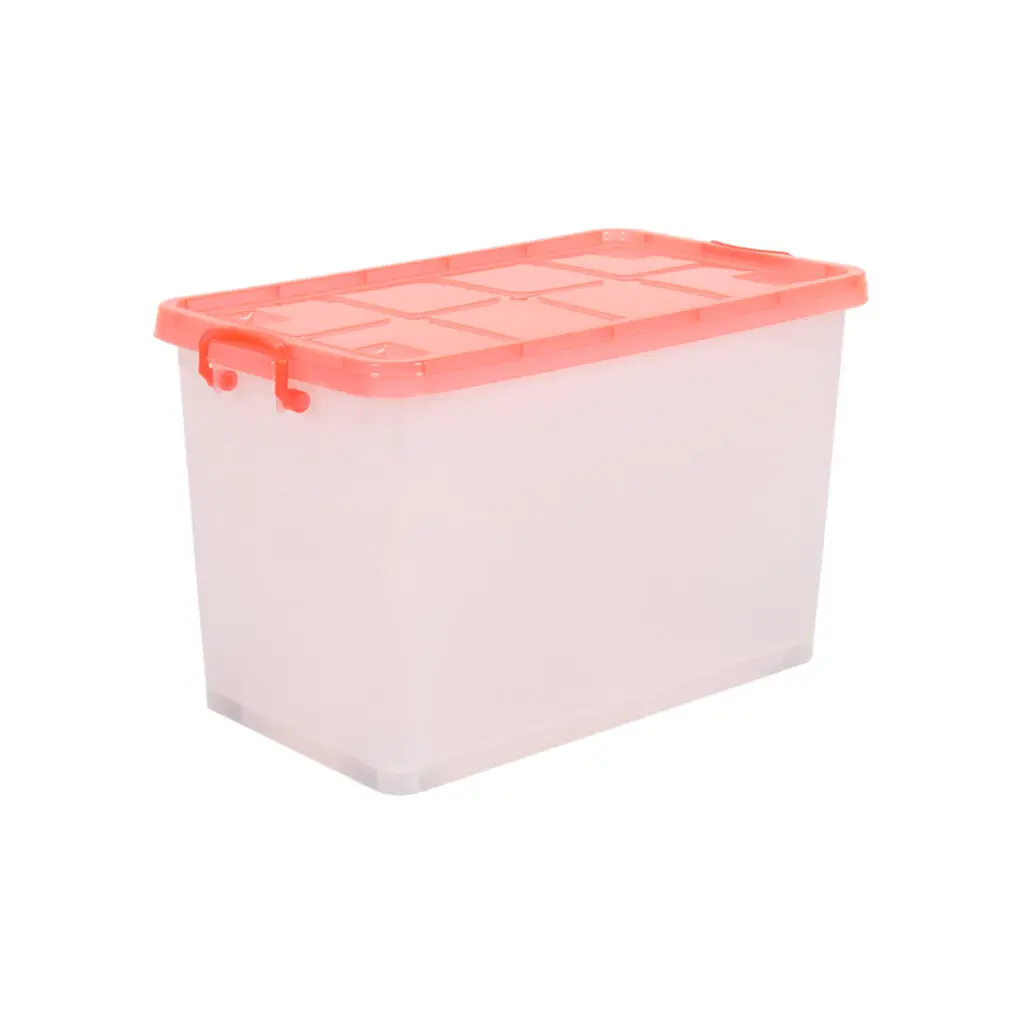 Multipurpose Space saving Plastic Transparent Iconic Storage Box With Wheel Container Storage box With Lid W480 x D310 x H300 mm