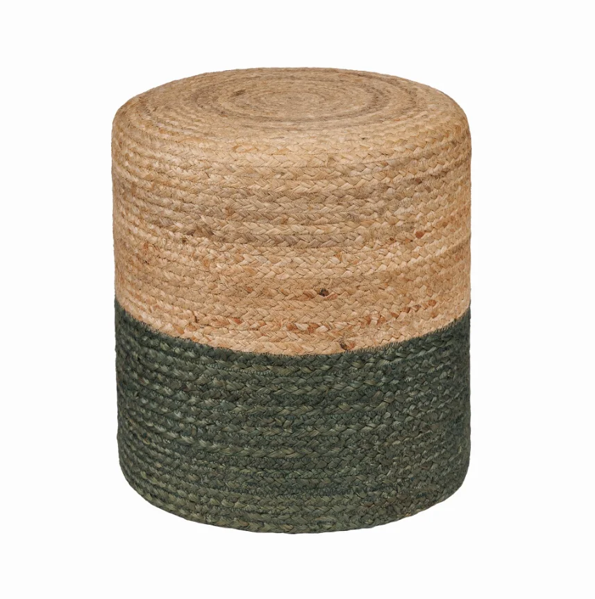 Home Decor Round Braided Natural Jute Woven Pouf Jute Braided Floor Cushion Handmade Natural Braided Jute Poufs Footstool