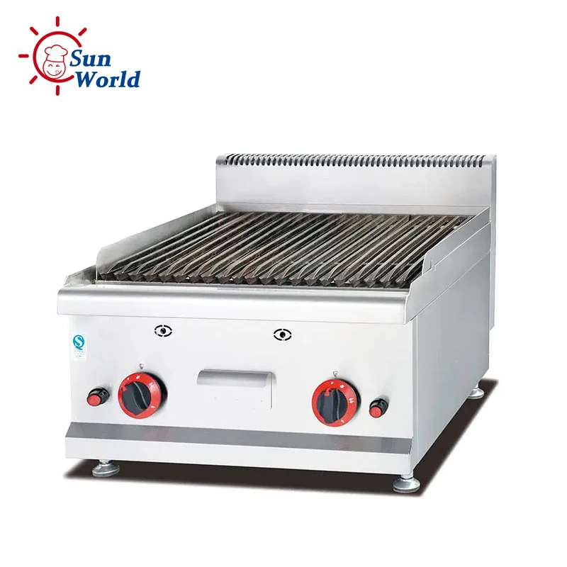 Restaurant Kitchen Commercial BBQ Lpg Gas Flat Burger Griddle Machine Contact Grill Sandwich Panini Maker