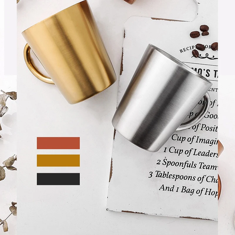 Модная поилка на заказ металлическая походная Золотая кружка Высококачественная многоразовая для пива кемпинга воды нержавеющая сталь кофейная чашка