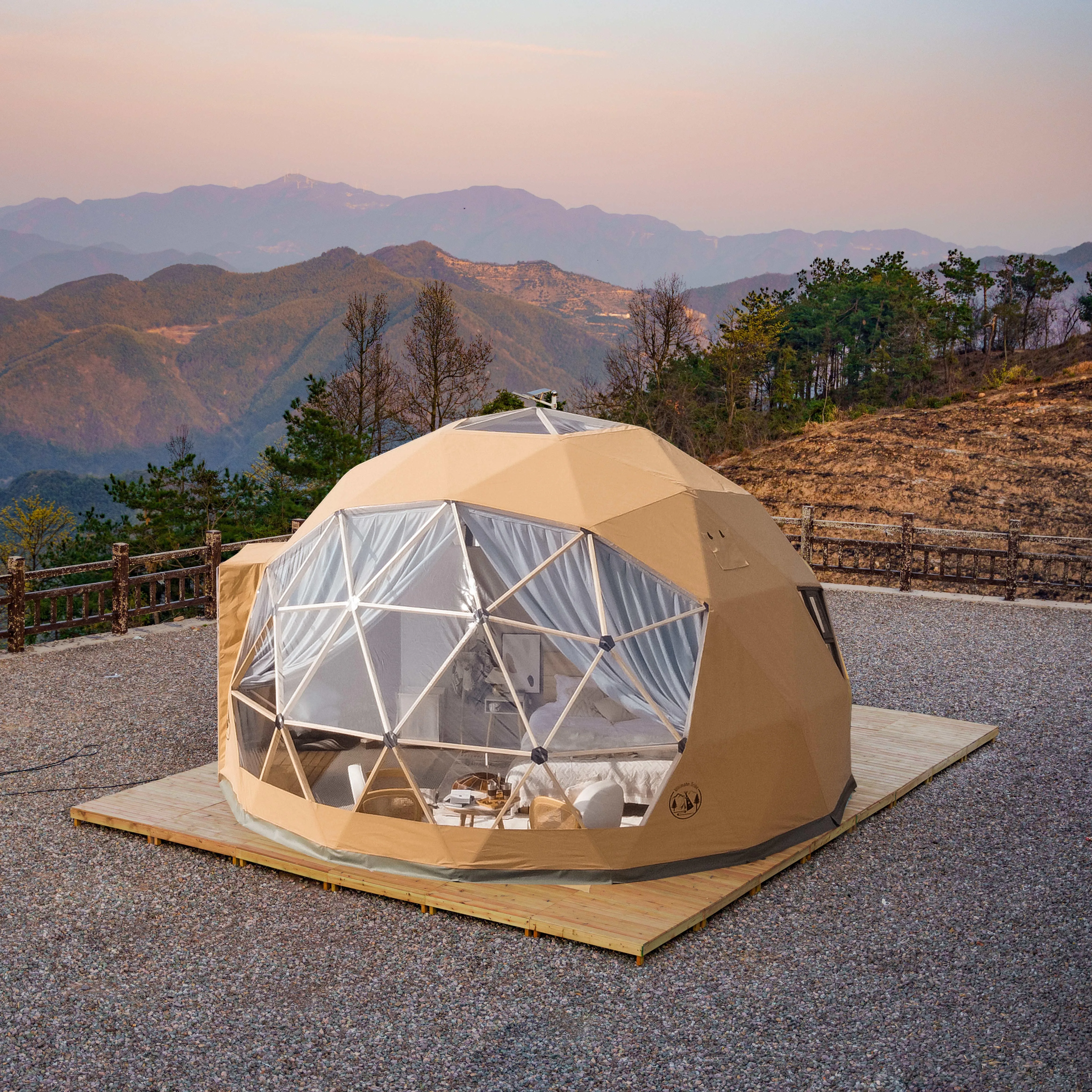 Luxury large glamping tent geodesic dome tent party tents event dome outdoor with shower and toilet