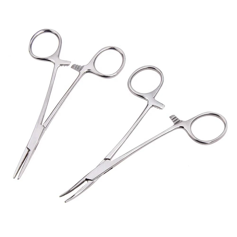 Hand Tool Hemostatic Forceps Pet Hair Clamp Fishing Locking Pliers Epilation Tools Curved Straight Tip