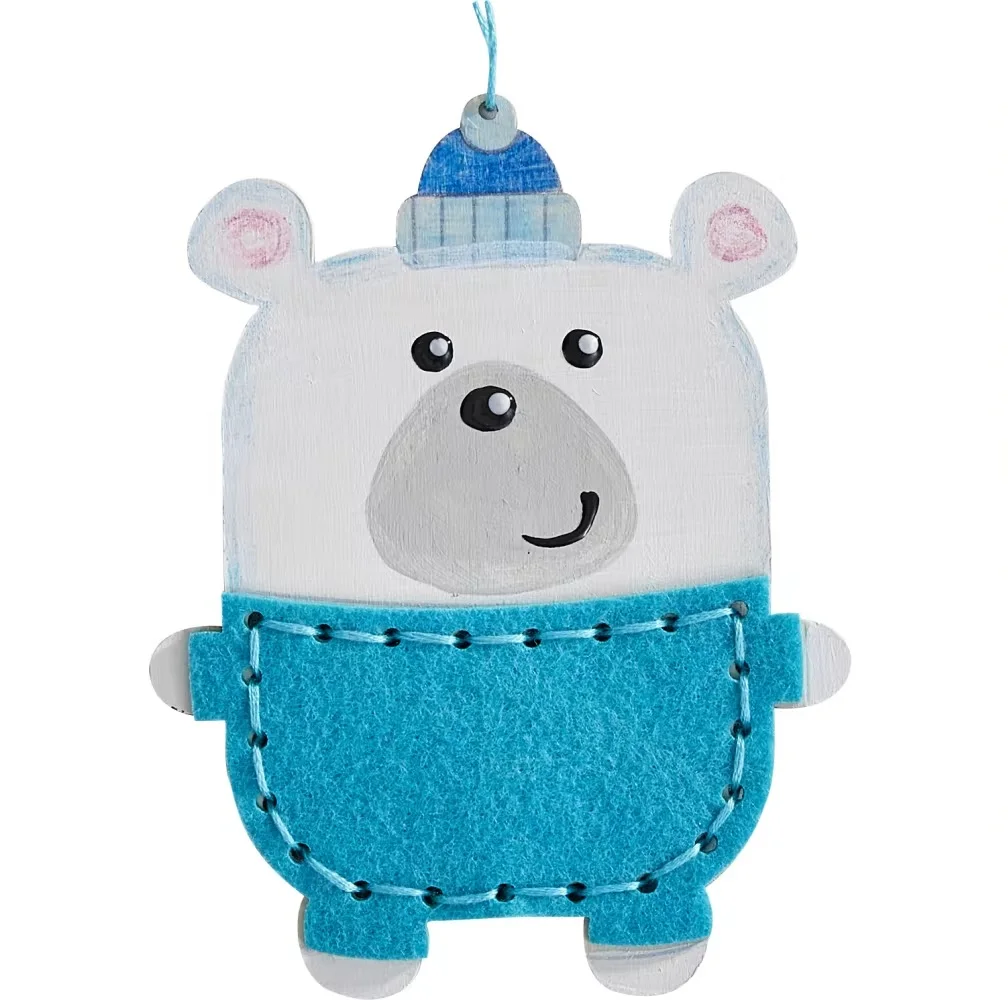 Hot selling items Top Quality Wooden Embroidery Charm Christmas Teddy DIY Toys Educational Toys