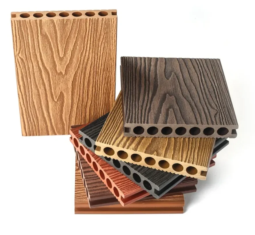 WPC decking 3D embossed Teak wood flooring Wood plastic composite outdoor garden panel 146*24mm Low Price