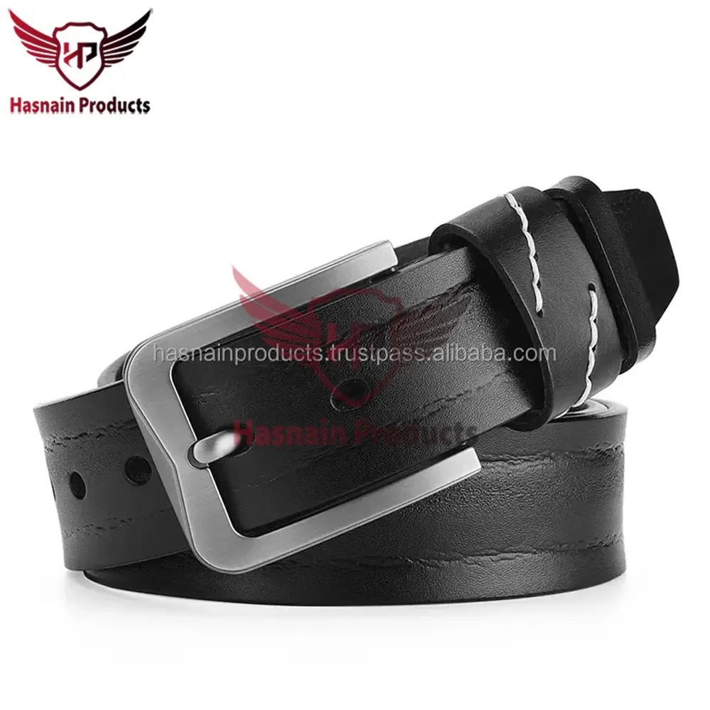Premium Quality Custom Design Black Brown Reversible Genuine Leather Belt for Men with Custom Logo Pin Buckle - Double Sided