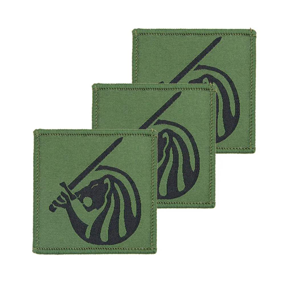 British Field Ceremonial Hook TRF 3 Pack Wholesale Custom Dark Green And Black Embroidery Badges