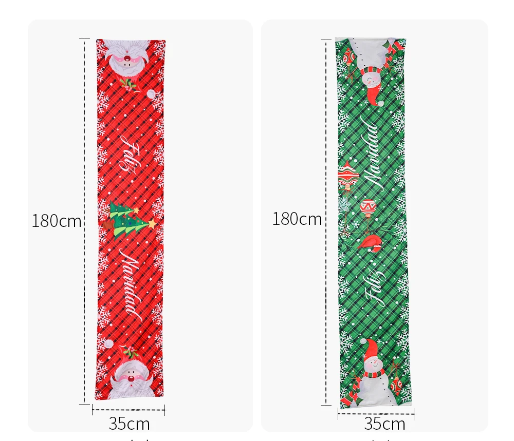 red santa plaid table runner