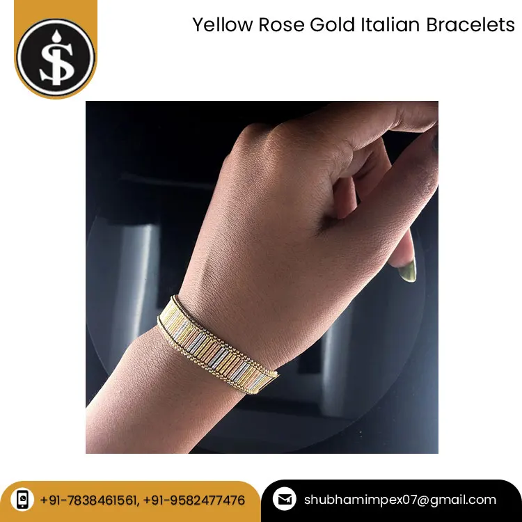 Beautiful Design Luxury Fine Jewelry Bracelets Top Quality 18kt Yellow Rose Gold Italian Bracelets at Best Price